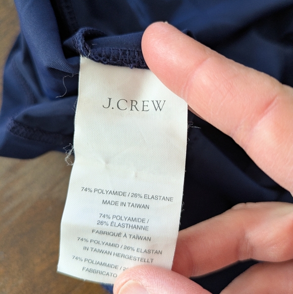 J Crew Sleeveless Rash Guard Size Large Navy Blue Quarter Zip - Picture 5 of 5